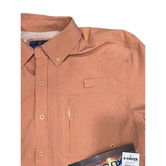 Xcaster X Caster Fishing Shirt Vented Long Sleeves Peach Sz XL NWT - Picture 3 of 4